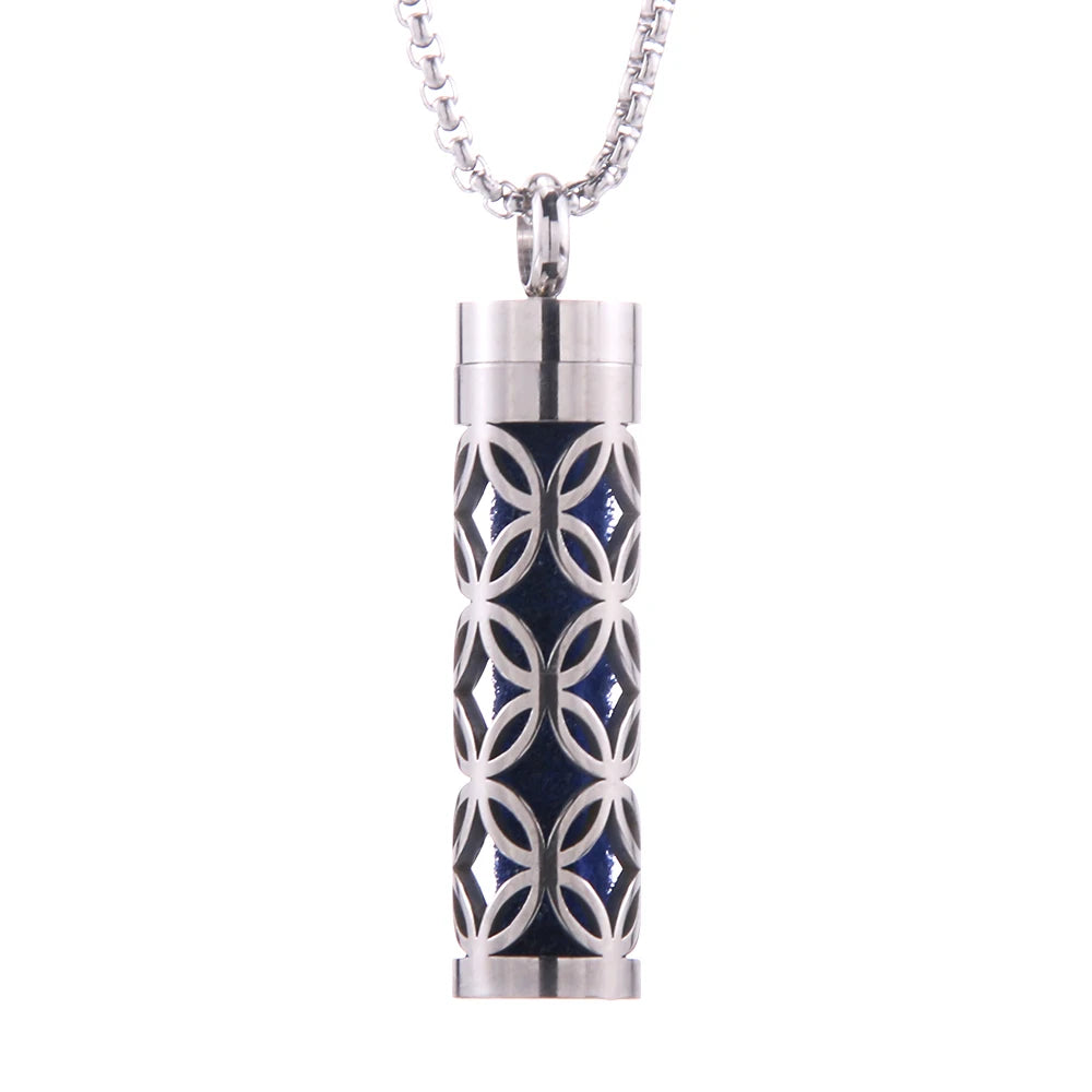 2023 New Aromatherapy Jewelry Necklaces Essential Oil Diffuser Necklace Stainless Steel Open Locket Aroma Scent Perfume Necklace