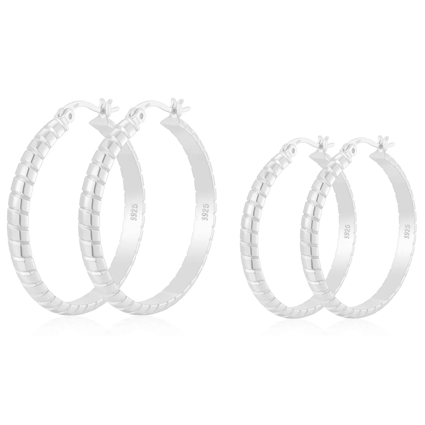 4 Pairs Small Hoop Earrings for Women, Silver Small Cubic Zirconia Huggie Hypoallergenic Earrings Set for Multiple Piercing, Dainty Cartilage Earrings for Women Birthday Christmas Gifts