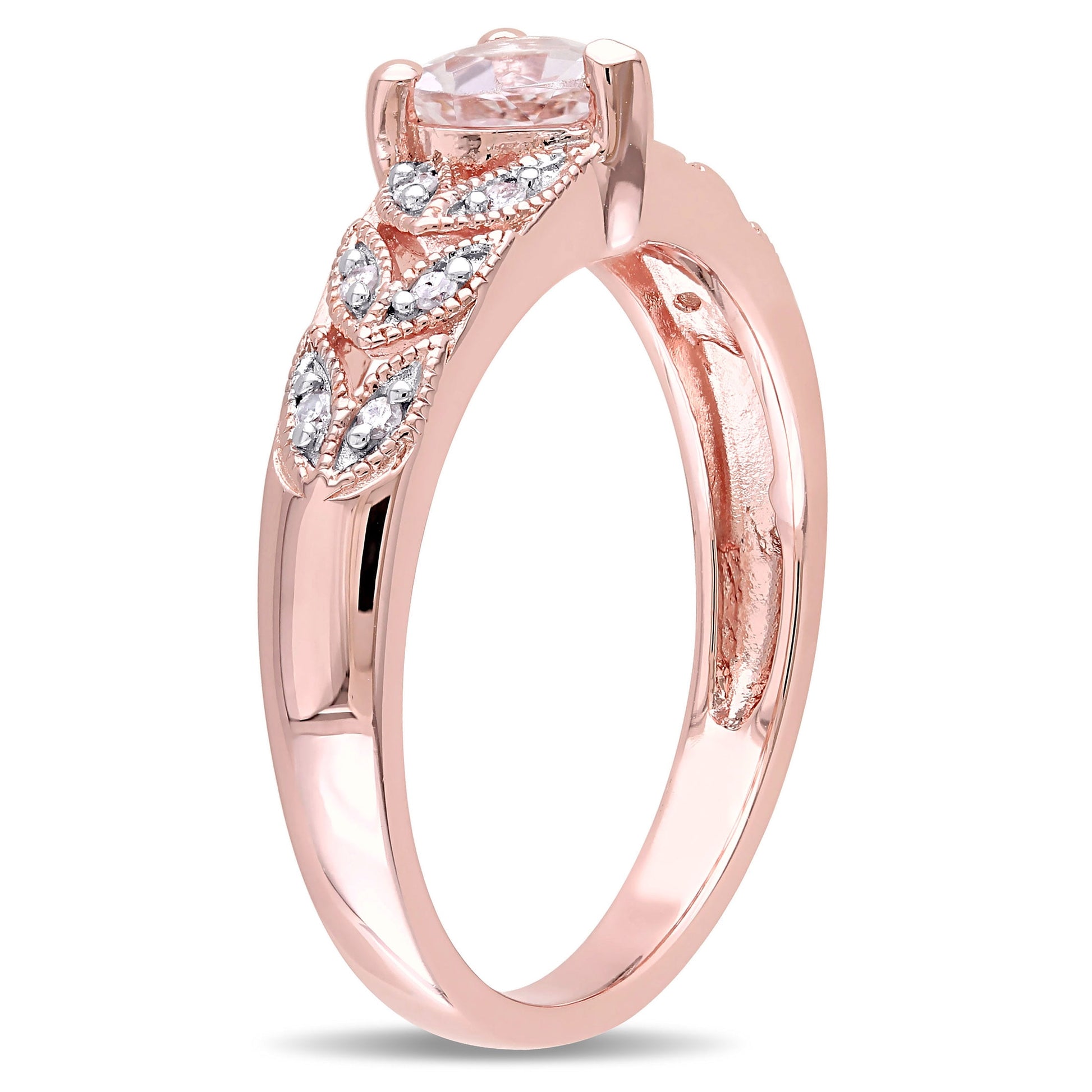 Women'S Morganite Rose Gold Plated Ring